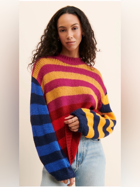 FARM Rio Sweaters - Farm Rio Luna Stripes Sweater size XL